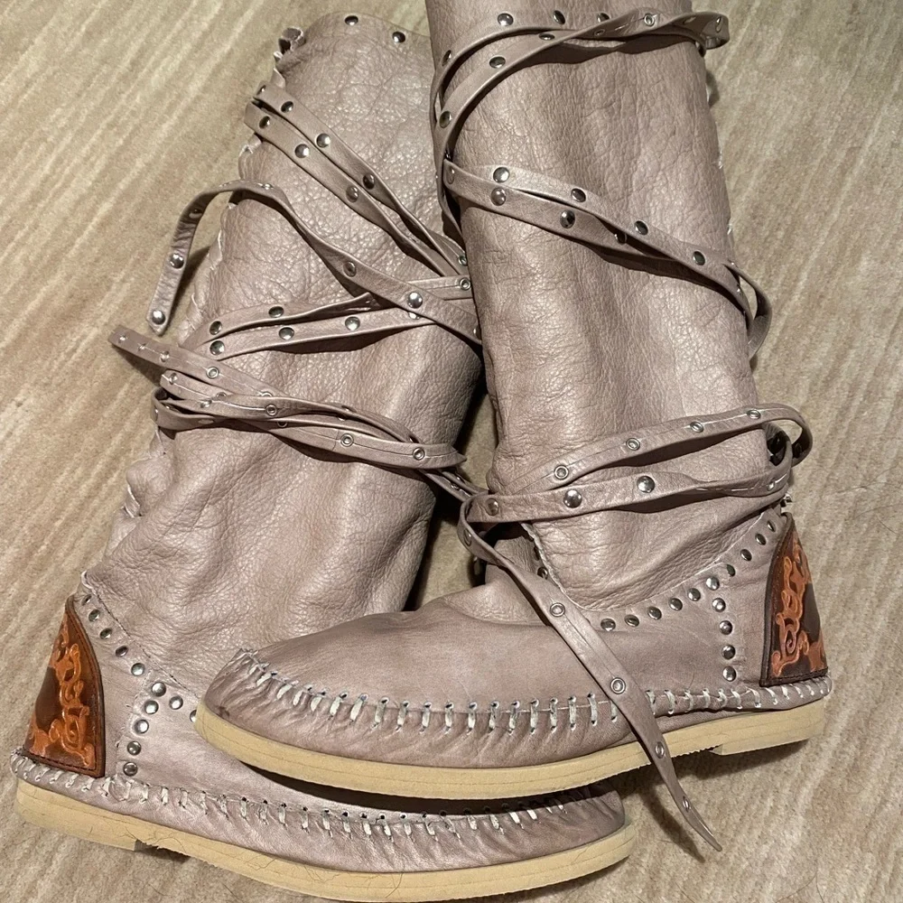 LEATHER  Slouch women’s boots - Picture 10 of 10
